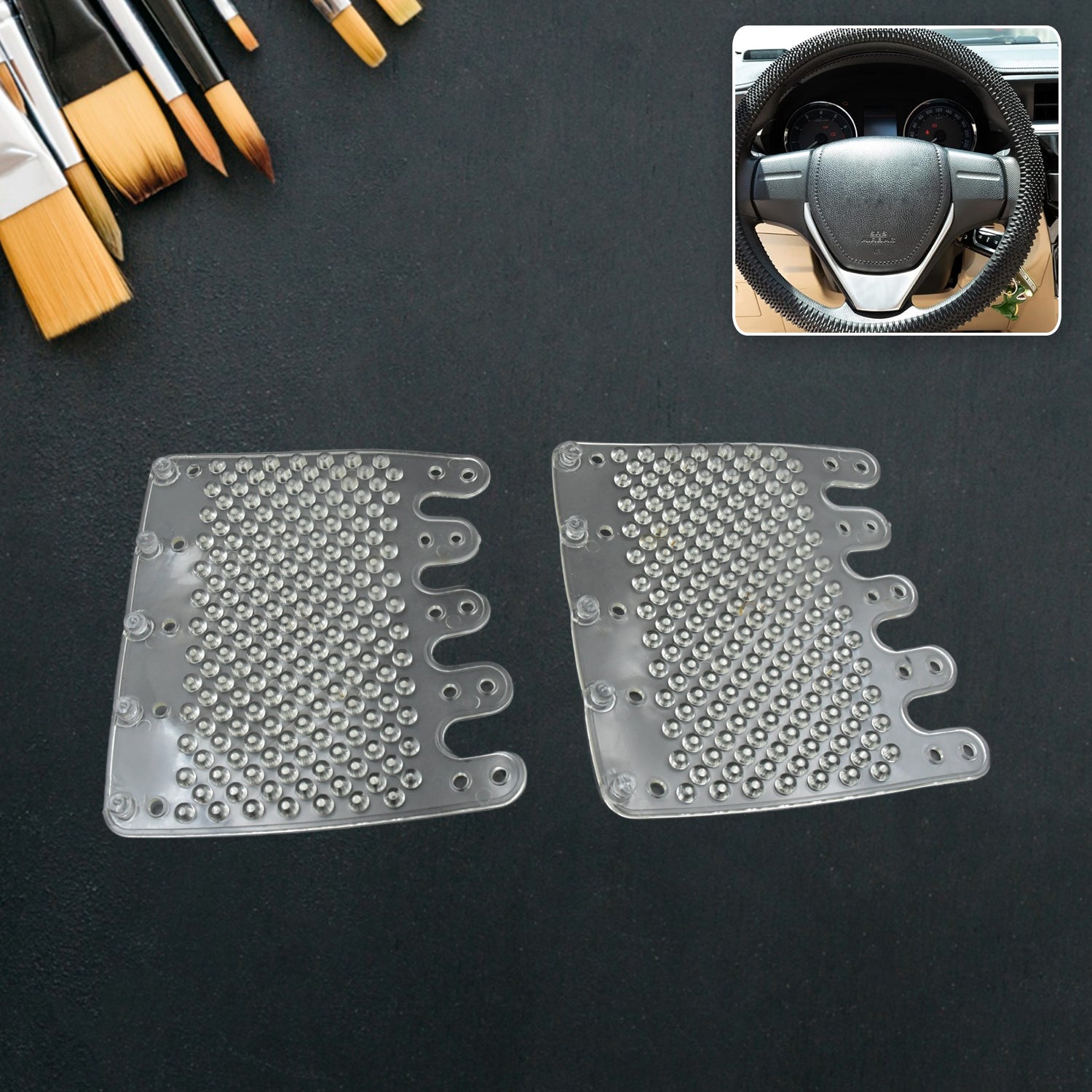 Silicon Car Massage Steering Cover High Quality Suitable For All Car (2 Pc Set) Silicon Car Massage Steering Cover High Quality Suitable For All Car (2 Pc Set)